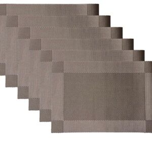 NWT (6) Placemats Vinyl Heat Resistant Durable Washable Non-Slip (Shiny Copper)